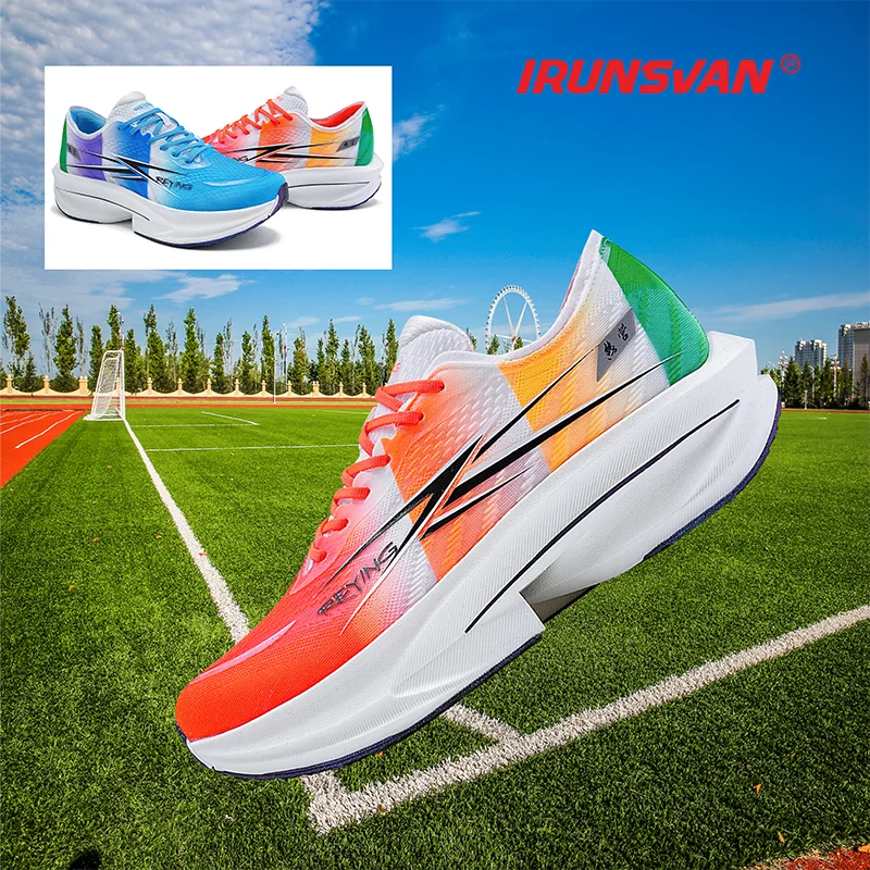 Scarpe da corsa IRUNSVAN Co-branded con soletta in carbonio 1.0 ad asciugatura rapida, per l’allenamento alla maratona maschile, ammortizzanti e traspiranti