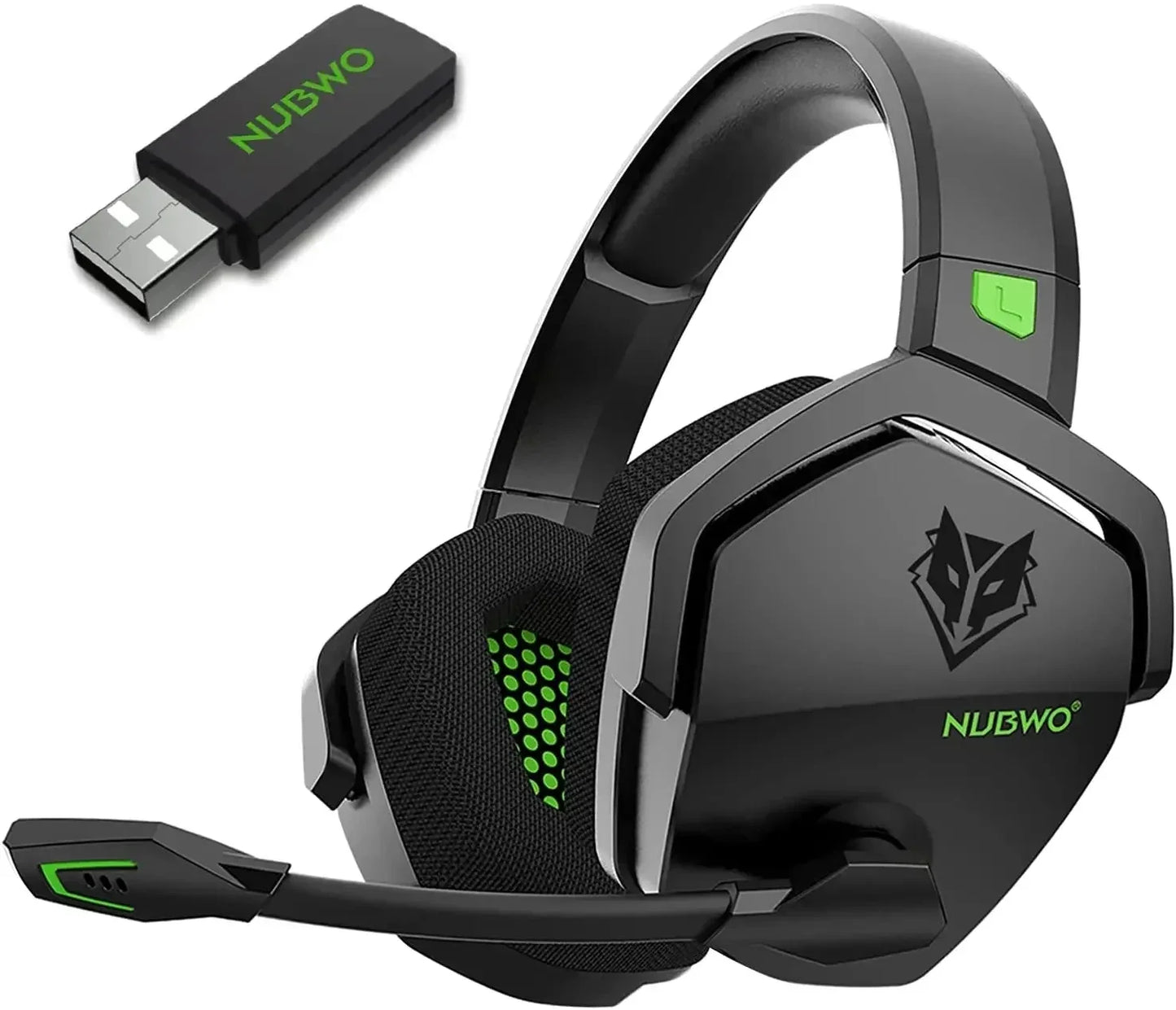 NUBWO G06 Pro Wireless Gaming Headset with Charging Station, Bluetooth 5.3 Gaming Headphones for PS5, PS4 & PC, ENC Microphone, 120-Hour Battery Life