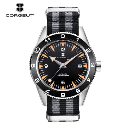 41MM Sapphire Glass 100m Waterproof Japan  Automatic Luminous Mens Watch Nylon Strap