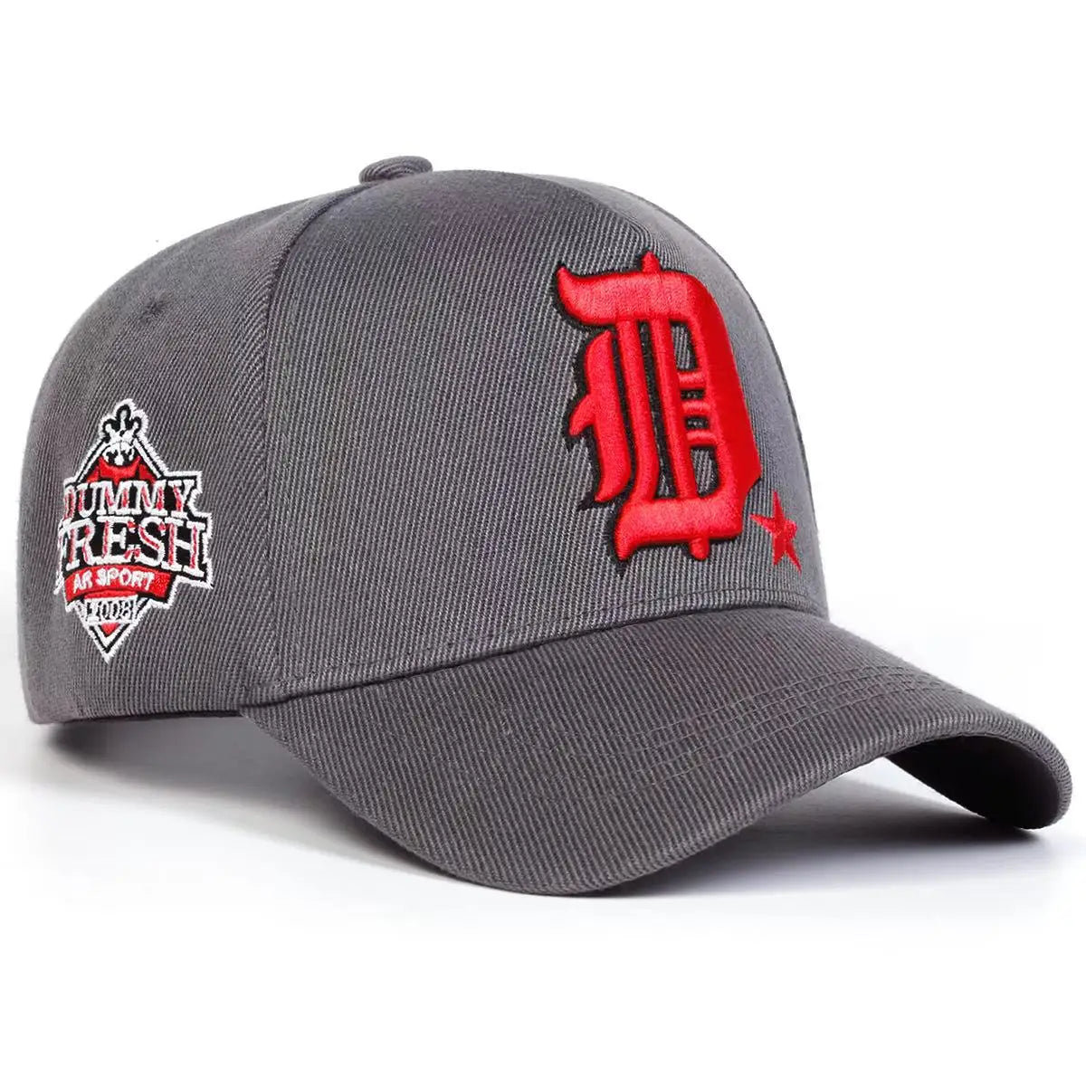 Unisex Gothic D Letter Embroidery Side DUMMY FRESH Baseball Caps Adjustable Casual Hats Spring and Autumn Outdoor Sunscreen Hat