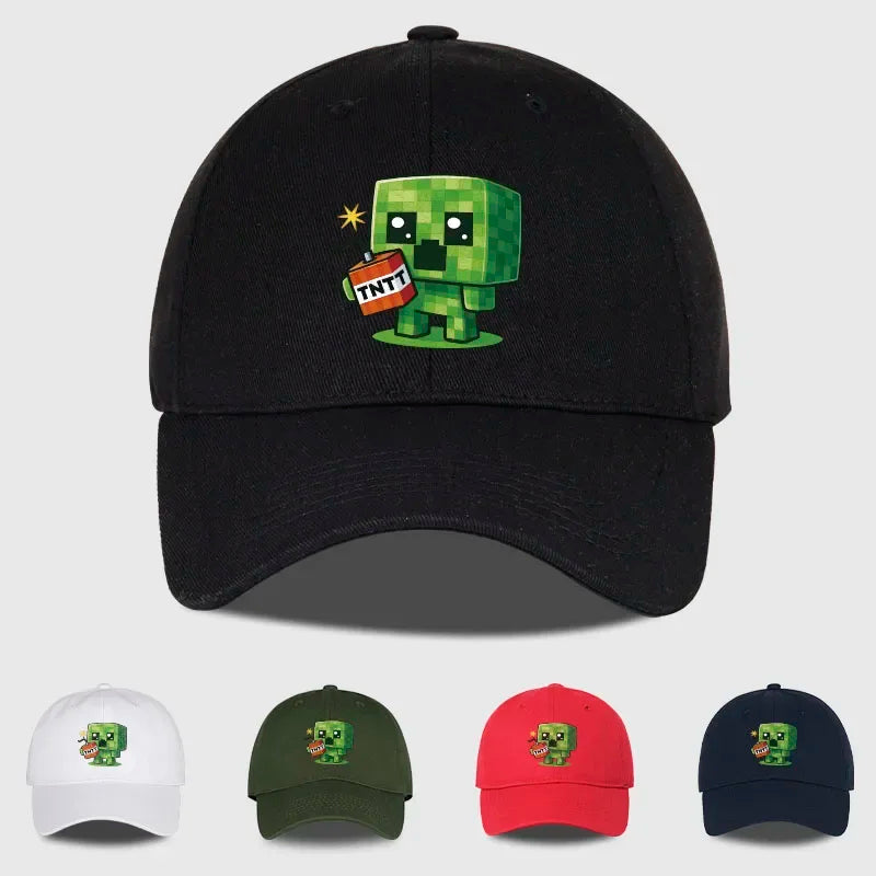1 Creeper Pattern Baseball Cap | Unisex Hip-Hop Cap, lightweight and form-fitting, perfect for travel and casual wear year-round