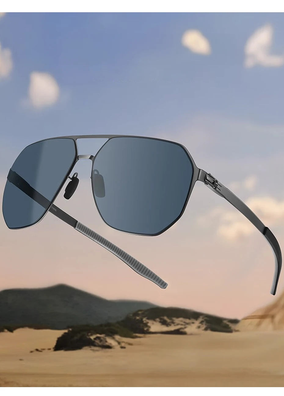 CAPONI Nylon Sunglasses For Men Super Elastic Bio-Steel Polarized Driving Sun Glasses UV400 Protect Brand Design Shades CP23017