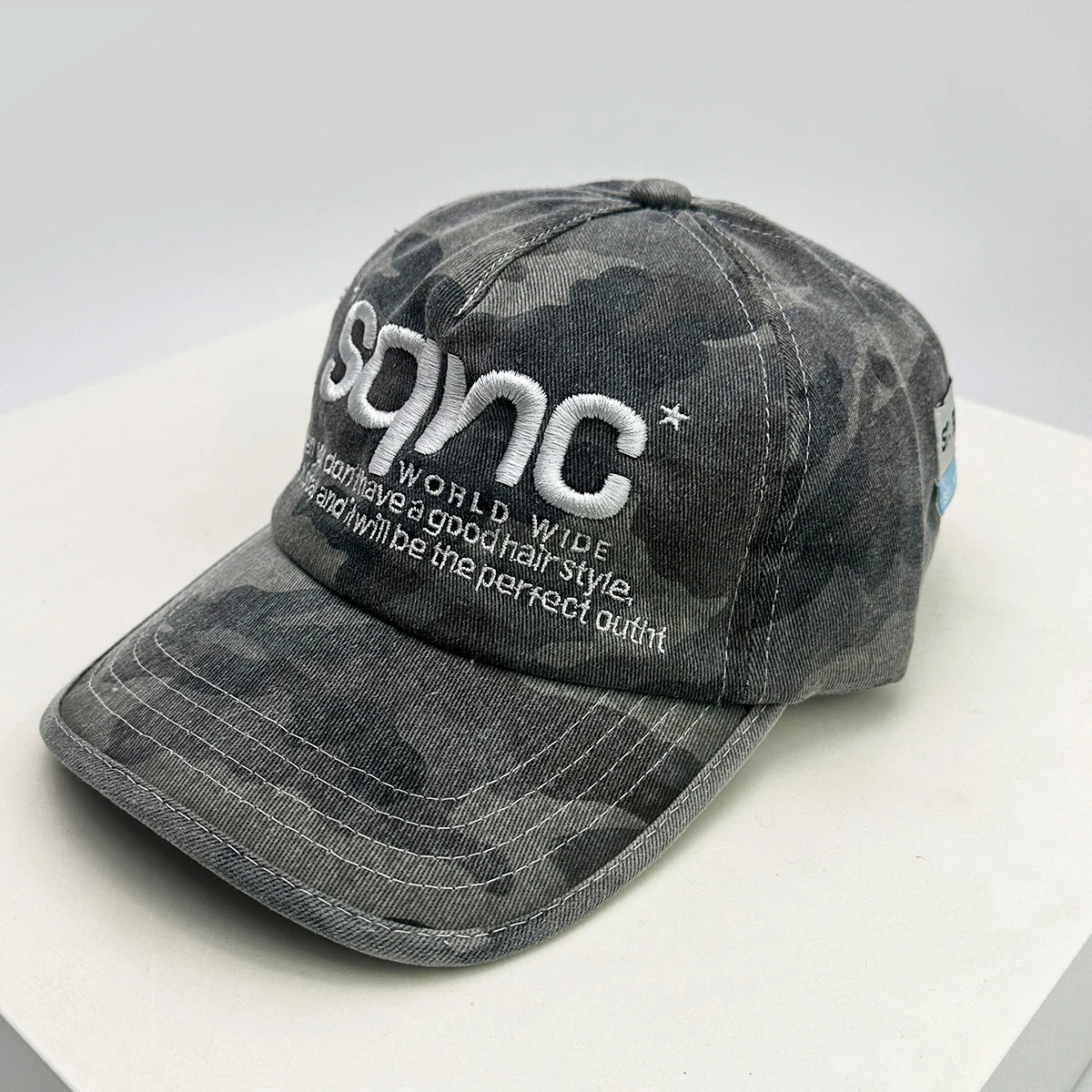 Casquettes de baseball unisexes de style américain, brodées de lettres CAMO, respirantes, style hip-hop, à visière, polyvalentes, tendance