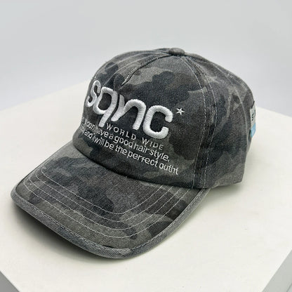 Casquettes de baseball unisexes de style américain, brodées de lettres CAMO, respirantes, style hip-hop, à visière, polyvalentes, tendance