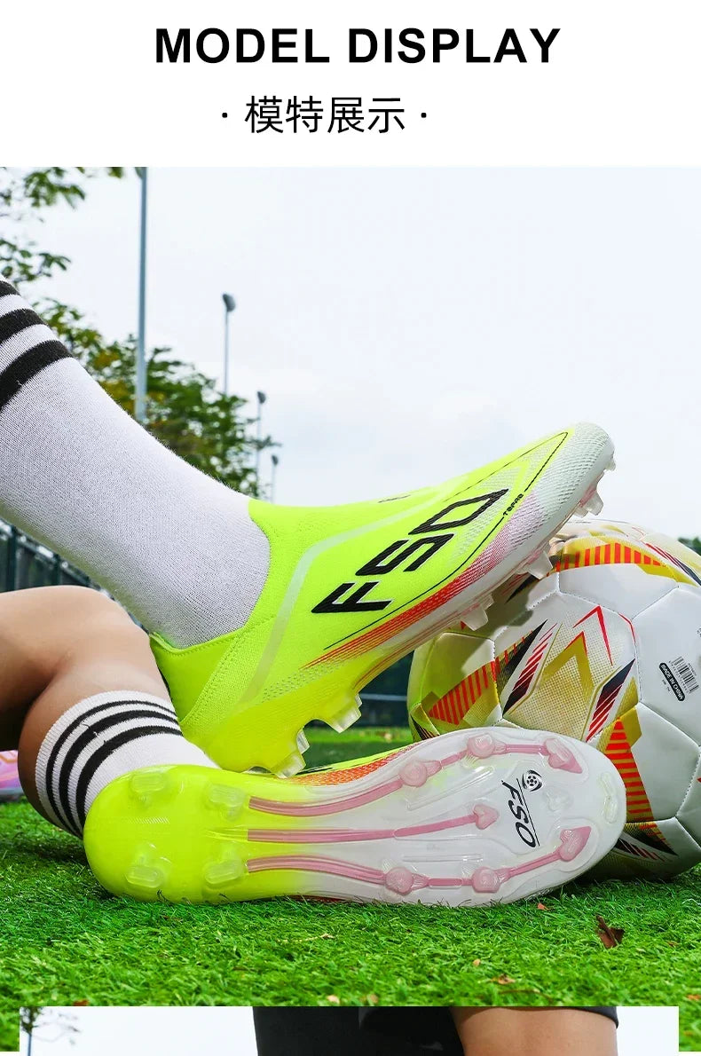 Chaussures de football pour homme, crampons antidérapants, baskets pour garçon, crampons pour gazon très vendus, haute qualité, pour match, en extérieur, montantes, légères