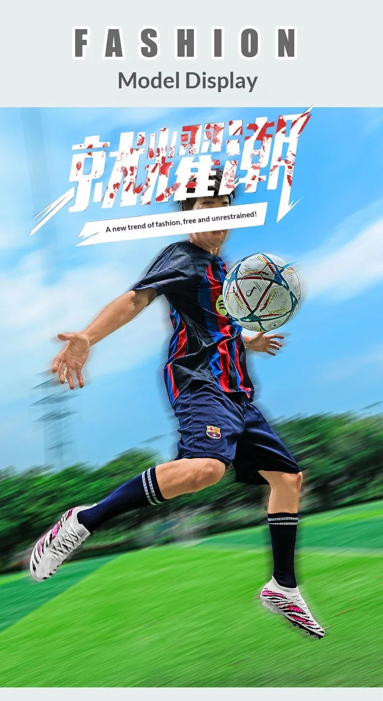 Chaussures de football pour homme, chaussures de sport, chaussures de match unisexes, crampons ultralégers, confortables, antidérapantes, pour l'extérieur, pour adultes, pour gazon, de haute qualité
