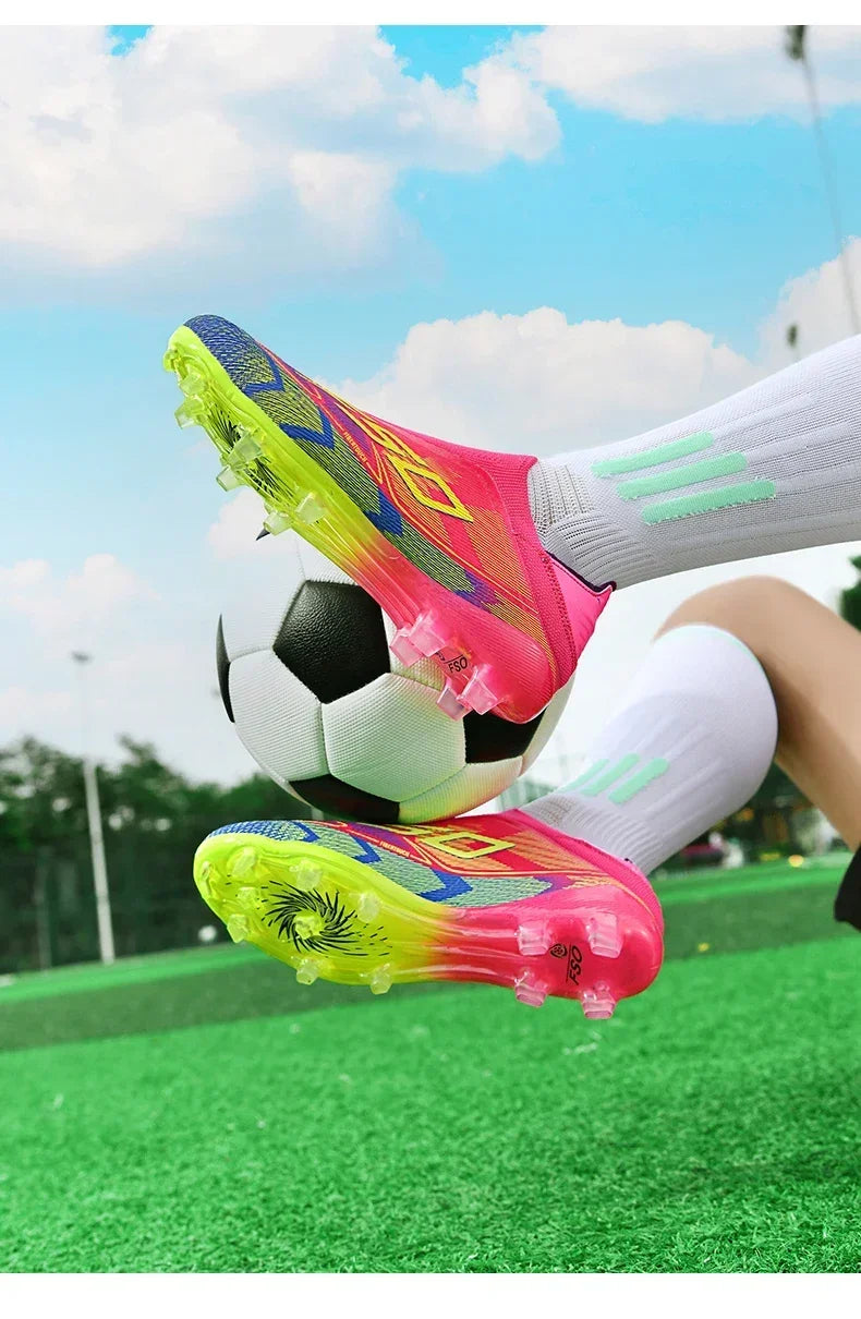 Nouvelles chaussures de football pour hommes, chaussures de match en extérieur, baskets de soccer, chaussures montantes de haute qualité, crampons antidérapants pour futsal et terrain synthétique, meilleures ventes