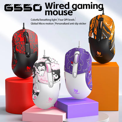2026 Wired Gaming Mouse RGB with Anti-Slip Grip, 6-Key Ergonomic Gaming Mouse for PC, Desktop & Laptop, Adjustable DPI Wired Gaming Mouse