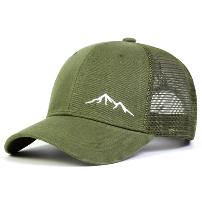 Unisex Minimalist Mountain Embroidery Baseball Net Caps Spring and Summer Outdoor Adjustable Casual Hats Sunscreen Hat