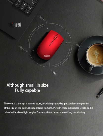 Lenovo ThinkPad Office Mouse Bluetooth + Wireless Dual-Mode Mouse, Ergonomic Wireless Office Mouse, 1200 DPI Portable Laptop Mouse