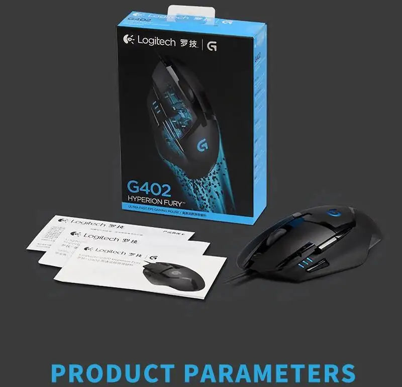 Logitech G402 Wired Gaming Mouse, 4000 DPI Gaming Mouse with 8 Programmable Buttons, 32-Bit ARM Processor, USB Optical Gaming Mouse for PC Gaming & Work