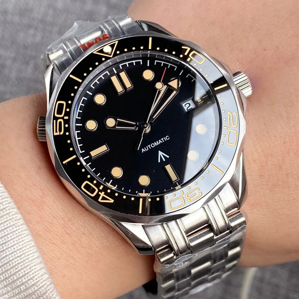 BLIGER Luxury 41mm Mechancial Men Watch Sapphire Glass NH35AMIYOTA PT5000 Movement Steel Bracelet Ceramic Bezel Date Function