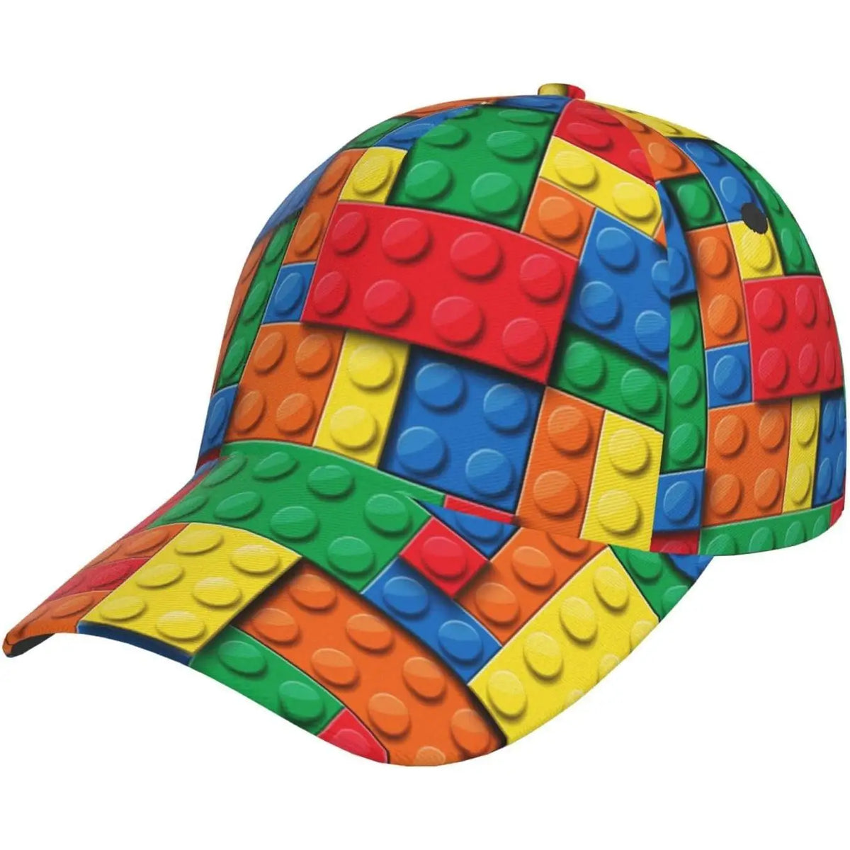 Casquette de baseball imprimée « Building Block » ludique pour femmes et hommes, casquette ajustable à fermeture à pression, casquette de baseball tendance à paillettes