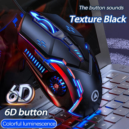 UTHAI G5 Wired Gaming Mouse 3200 DPI RGB LED Gaming Mouse with 6 Programmable Buttons, USB Ergonomic Gaming Mouse for PC, Laptop & Esports