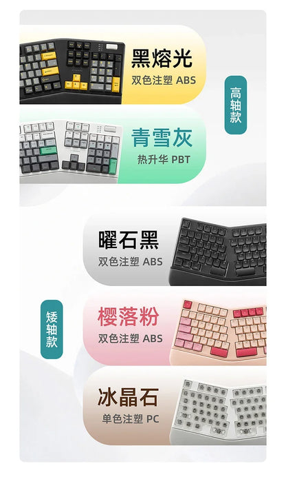 Sanwa Alice Mechanical Keyboard Wireless Tri-mode Gasket Hot-Swap RGB Knob Custom 104key Ergonomic Gaming Office Split Keyboard