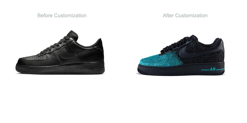 Custom Sneakers Nike Air Force 1 FOMO Full Crystal Sparkle Unisex Sneakers Jennie Cleanfit Style, Anti-slip Light Wear-resistant