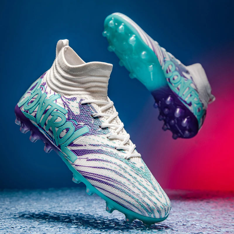 Chaussures de football pour homme, crampons, baskets montantes, chaussures de foot de haute qualité, antidérapantes, pour futsal, gazon, match en salle, best-sellers FG/TF