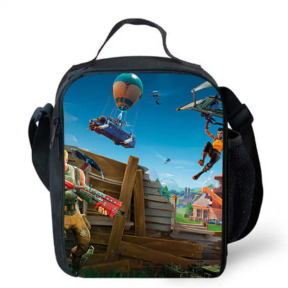 Sacos de Almoço para Crianças, Sacos de Piquenique Escolar Cartoon Fort-nite para Meninas e Meninos, Sacos de Almoço Térmicos para Crianças, Portáteis e Leves