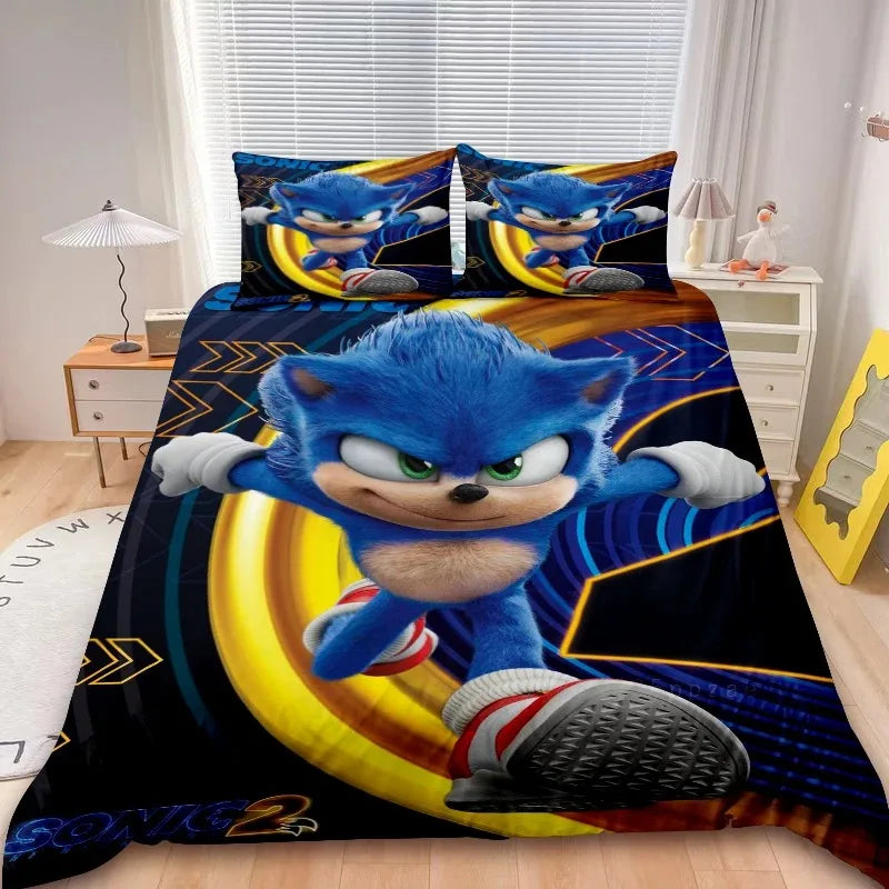 2/3 kom Sonic navlaka za poplun, dječji set posteljine, set navlake za poplun za uređenje spavaće sobe, pokloni za tinejdžere i djecu, jednostruki i bračni krevet