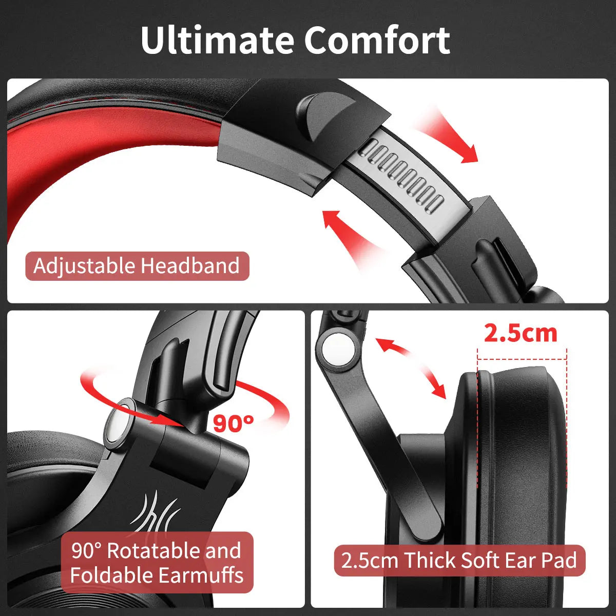 OneOdio A71 Wired Over Ear HiFi Studio DJ Headphones with Mic – Professional Monitoring Gaming Headset with Deep Bass