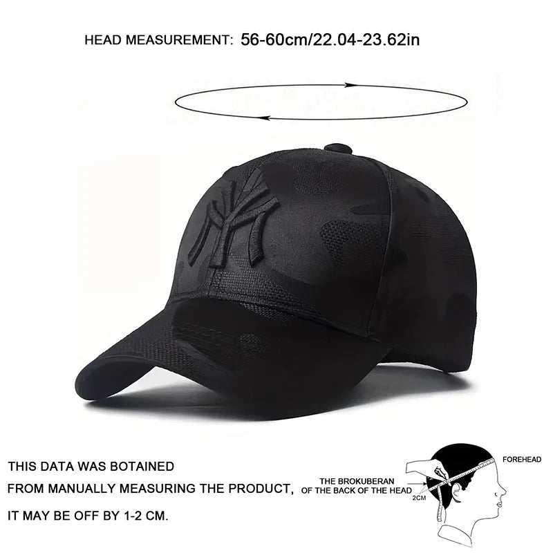 Unisex maskáčová kšiltovka s vyšívaným písmenem, nastavitelná ležérní čepice na jaro a podzim, ochrana proti slunci, sportovní golfová kšiltovka