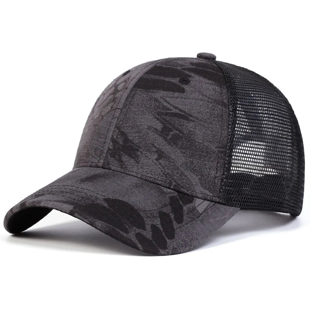 Cappellino da baseball da uomo mimetico, cappello estivo da sole, cappellino da baseball militare mimetico, cappellino tattico traspirante per attività all’aperto