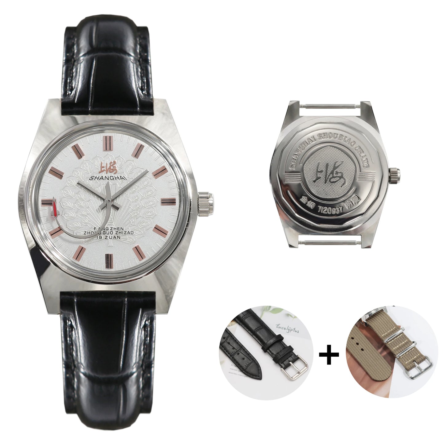 Shanghai 36MM Hand-Wind Mechanical Watch 7120 Waterproof china Watch for Men wholesale