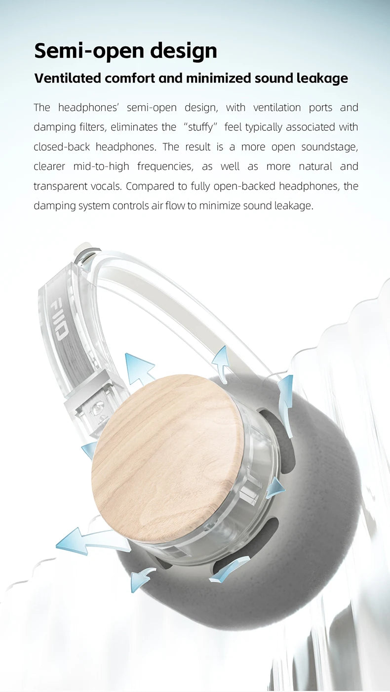 FIIO EH11 On-Ear Bluetooth Headphones – Hi-Res LDAC Wireless Bass Headset, 30H Battery, Dual Device Connection & Lightweight Retro Design