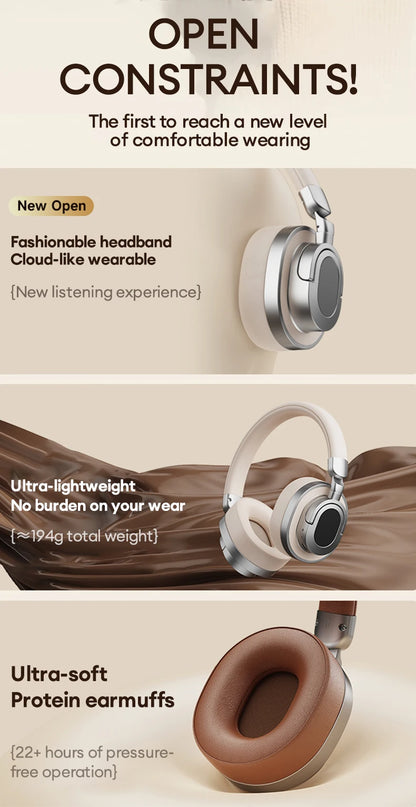 Lenovo LE602 Auriculares circumaurales Bluetooth 6.0 – Auriculares gaming HiFi estéreo ANC inalámbricos y con cable con micrófono ENC HD