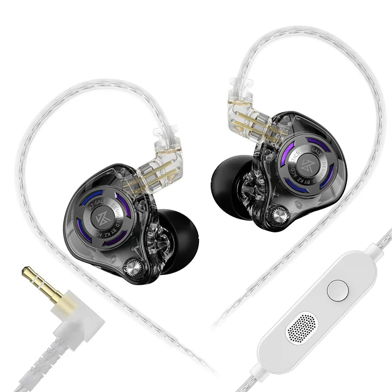 KZ Gale Gaming IEM Earphones – HiFi Super-Linear Driver In-Ear Monitor with Detachable Silver-Plated 2-Pin Cable