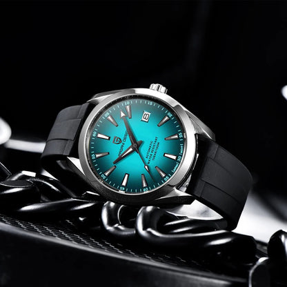 Relógio de luxo para homem PAGANI DESIGN – Modelo automático mecânico (calibre 8215), em aço inoxidável, estanque, com indicador de data e ponteiros luminescentes