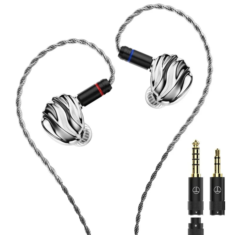 TRN SHELL 4DD+1Planar Hybrid Drivers In-Ear Earpohne IEM 0.78mm Detachable Cable Wired HIFI Music Earbuds Nozzle Design Headset