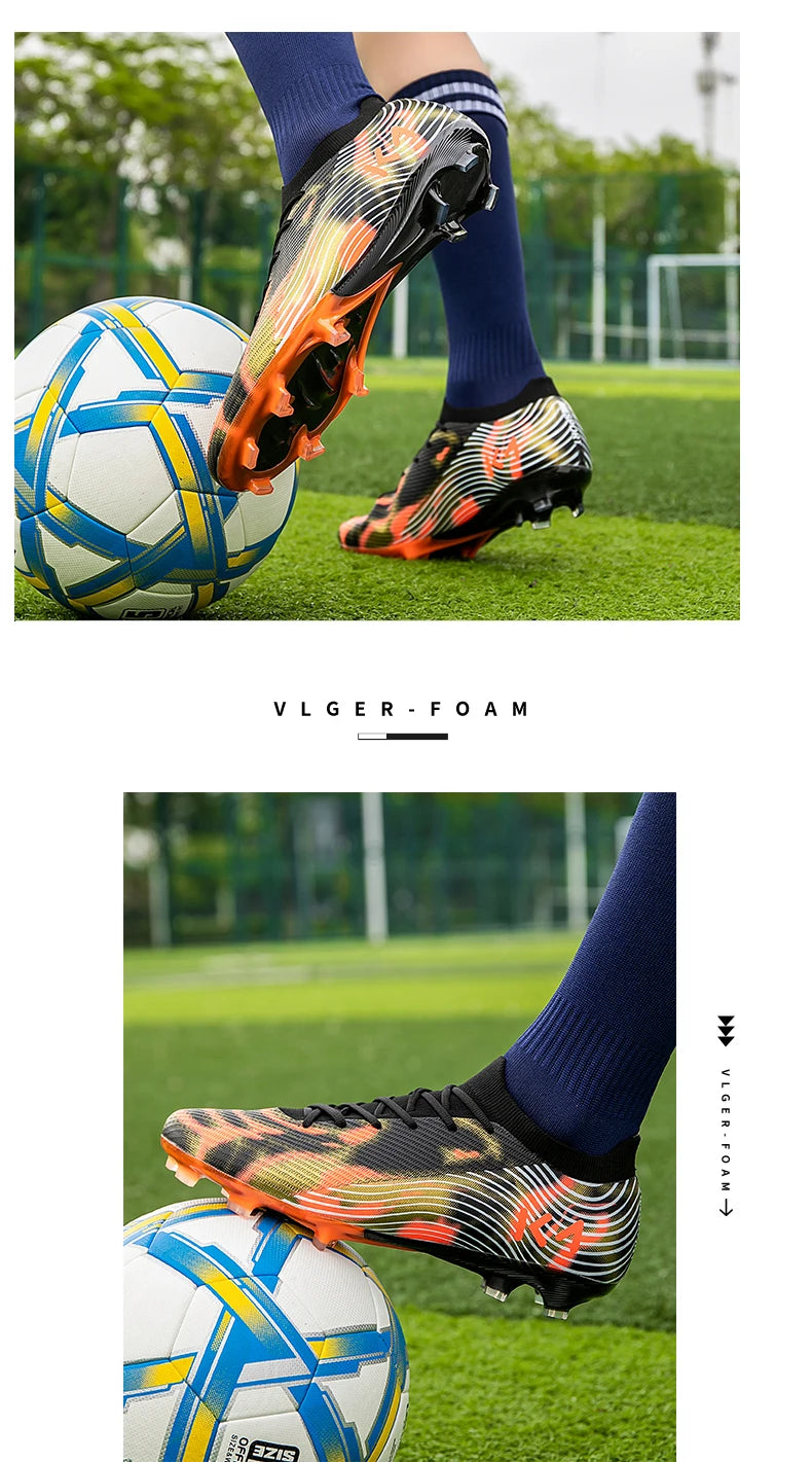 Chaussures de football pour homme, baskets de sport d'extérieur, crampons pour gazon, chaussures de football très vendues, antidérapantes pour garçons, de haute qualité, montantes, légères