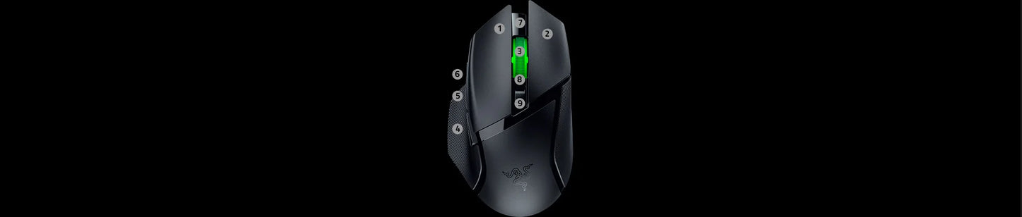Razer Basilisk V3 X HyperSpeed Wireless Gaming Mouse, 18K DPI Optical Sensor, Chroma RGB, HyperSpeed 2.4GHz & Bluetooth Ergonomic Gaming Mouse