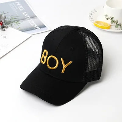 Summer autumn Kid Boy Cartoon Letter Embroidered Baseabll Caps Children Girls Outdoor Leisure Mesh Sport hats