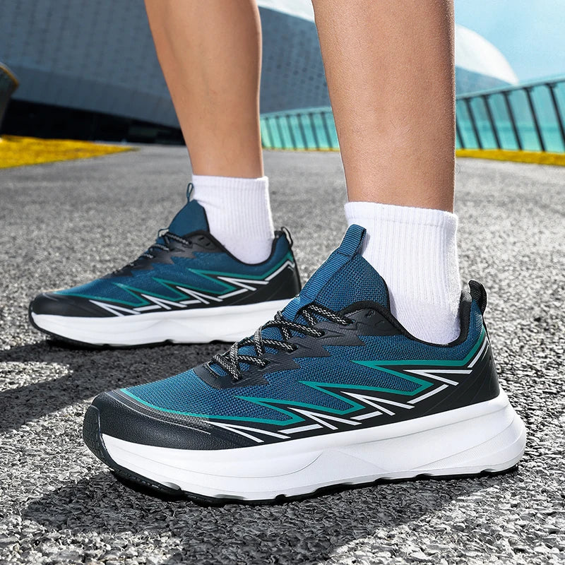 Męskie buty sportowe o szerokim kroju, wygodne, z oddychającą siateczką – buty do ćwiczeń na świeżym powietrzu, uniwersalne buty sportowe do codziennych dojazdów