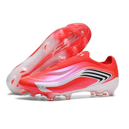 Chaussures de football pour hommes de haute qualité, sans lacets, à enfiler, crampons de football antidérapants pour terrain synthétique TF/FG, chaussures d'entraînement, Chuteira Campo F50