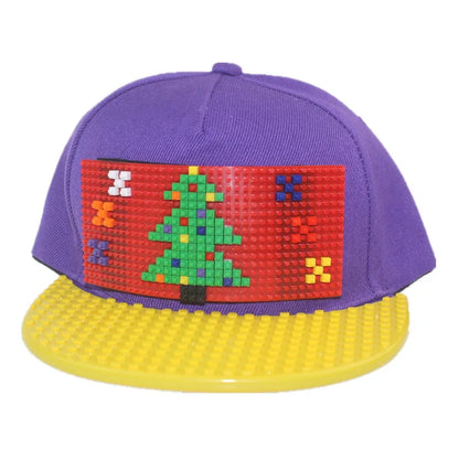 Tegneserie-patchwork-baseballkasketter, DIY-blokke, snapback-kasketter, hiphop-kasketter til mænd og kvinder, aftagelige pixel-kasketter, dad hats, kasketter til børn og voksne