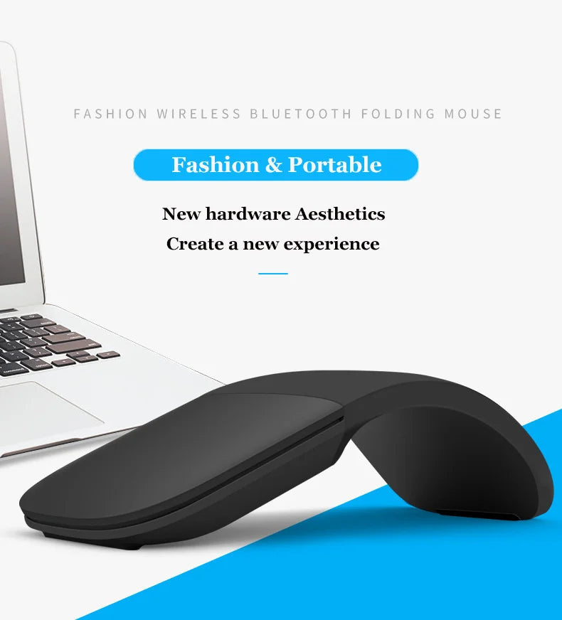 Bluetooth Arc Touch Mouse for Microsoft Surface, Wireless Ergonomic Bluetooth Mouse, Silent Foldable Laser Mouse for Laptop, PC & Windows
