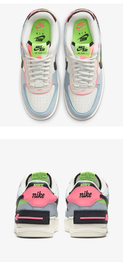 Nike Originals Herren Air Force 1 Shadow AF1 Pink-Blau Macaron Freizeitschuhe CU8591-101