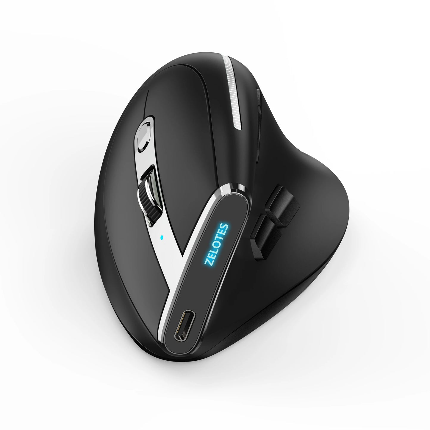 ZELOTES F36 Vertical Wireless Mouse Bluetooth Ergonomic Mouse, Rechargeable 2.4G Wireless Gaming Mouse, 2400 DPI Programmable Mouse for Laptop & PC