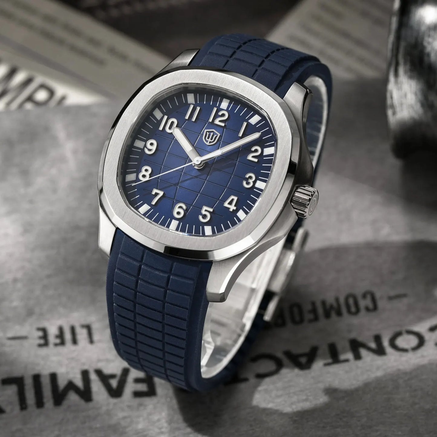 Watchdives WD008 38mm Dive Men Watch VH31 Sweep Second Quartz Movement Sapphire Super Luminous 100m Waterproof Watches