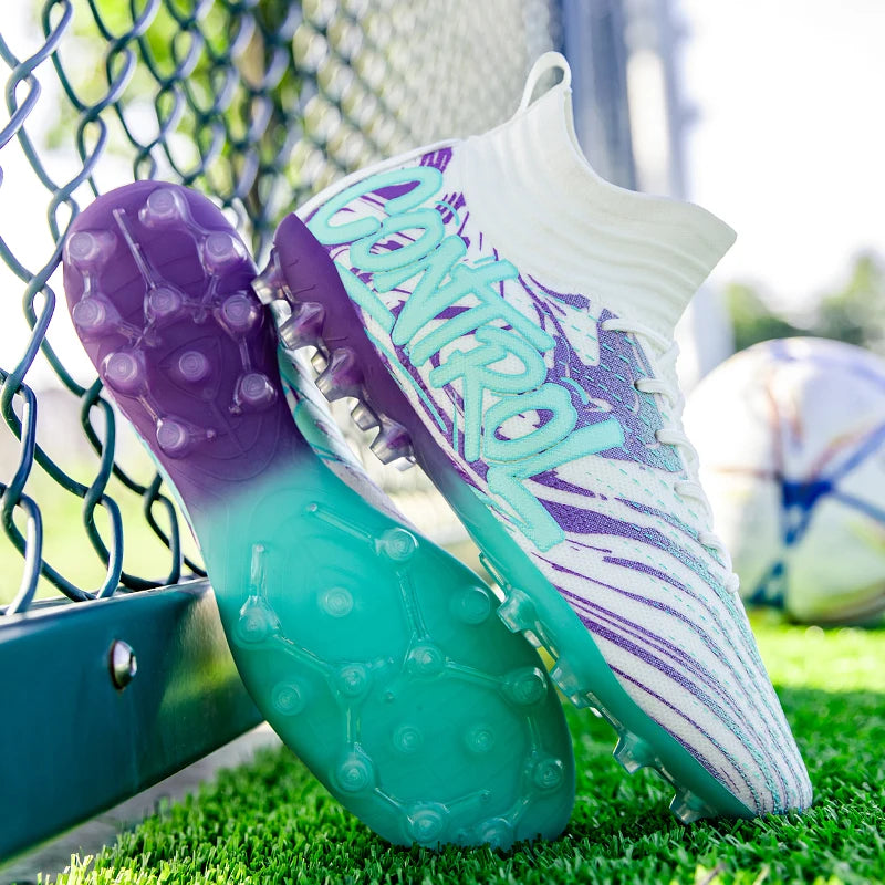 Chaussures de football pour homme, crampons, baskets montantes, chaussures de foot de haute qualité, antidérapantes, pour futsal, gazon, match en salle, best-sellers FG/TF