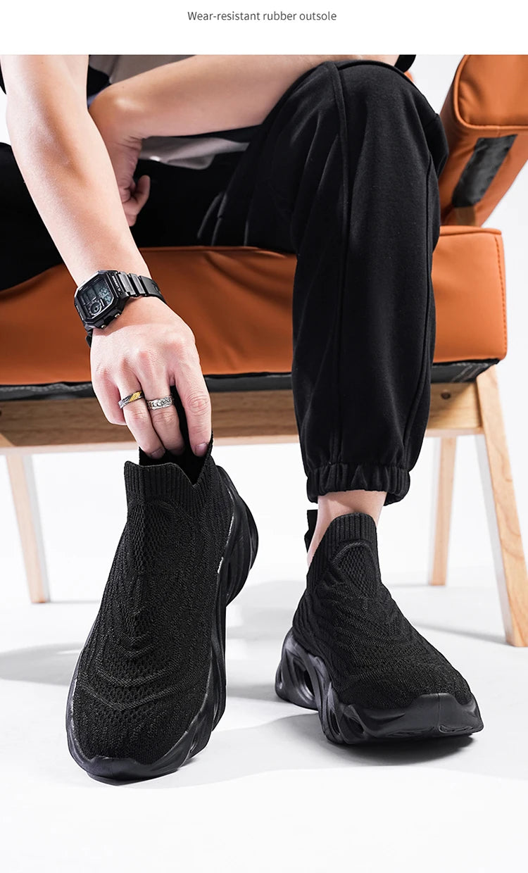 Classic Fashion Yellow Men's Running Shoes Comfort Socks Shoes Trainers Men Unisex Athletic Shoes Big Size 46 Zapatillas Hombre