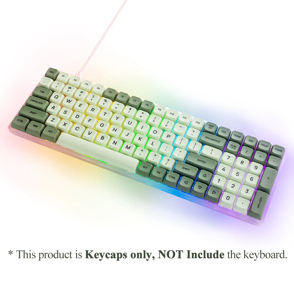125 Keys XDA PBT Keycaps Set Matcha Green for 61/64/68/75/87/98/104/108 Keys Mechanical Keyboard for Cherry/Gateron/Otemu/Kailh