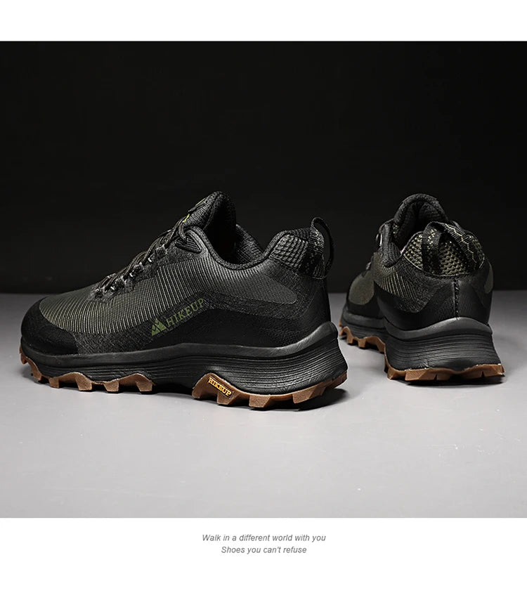 HIKEUP Chaussures de course en plein air pour hommes et femmes, antidérapantes, randonnée, camping, sports de trail, chaussures de sécurité pour hommes, confortables, baskets de trekking