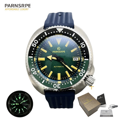 PARNSRPE Diver's Luxury Men's Watch Small Abalone Automatic Mechanical Watch Movement Aseptic Dial Sapphire Glass