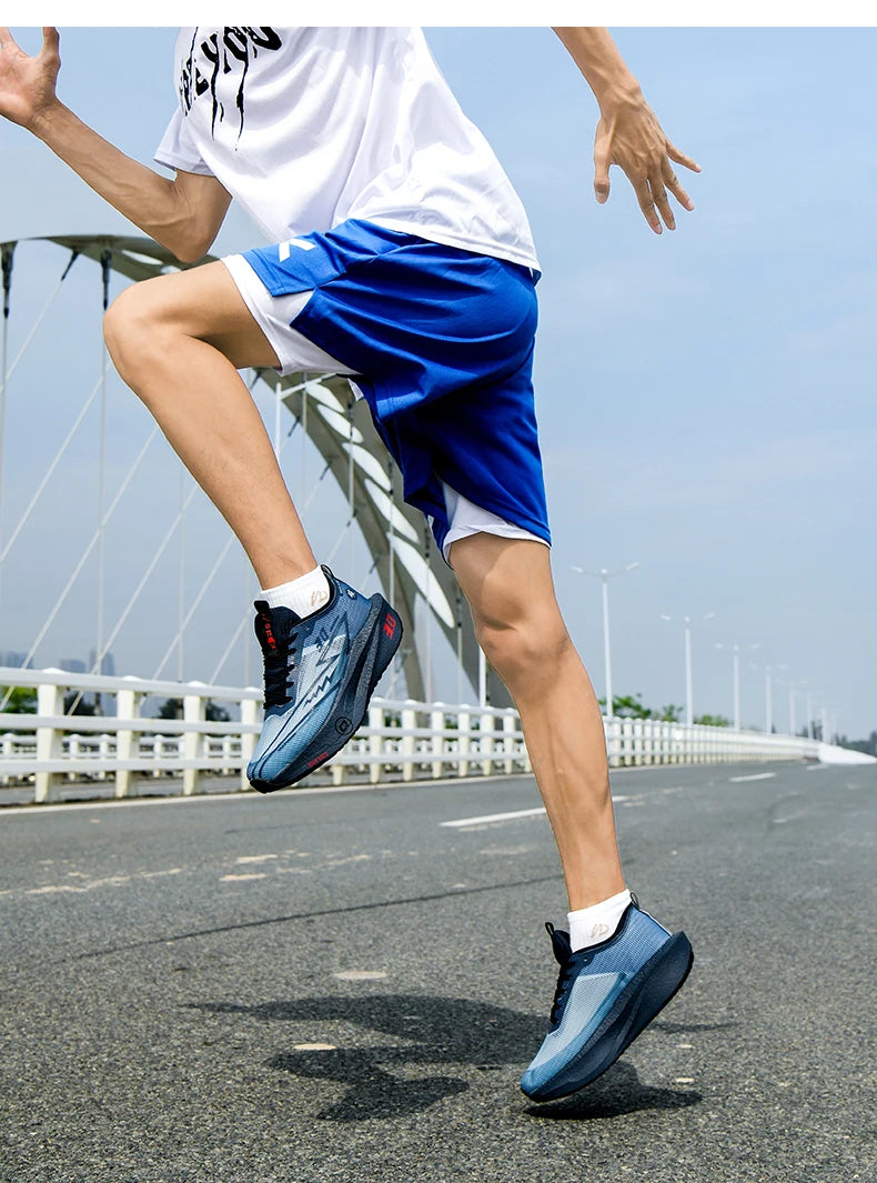 Herresneakers i mesh – komfortable tennissko til mænd – løbesko med Carbon Board 3.0-støddæmpning – til sportstræning og jogging – specialdesignede joggesko