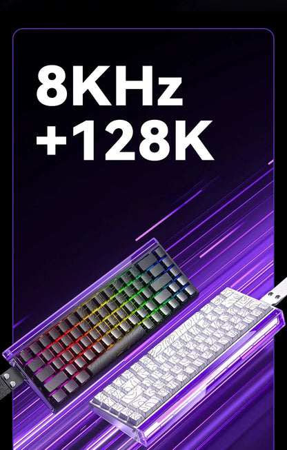 Teclado AULA HERO 68HE con interruptores magnéticos RGB Gaming mecánico Rapid Trigger retorno 8K con cable para esports personalizable