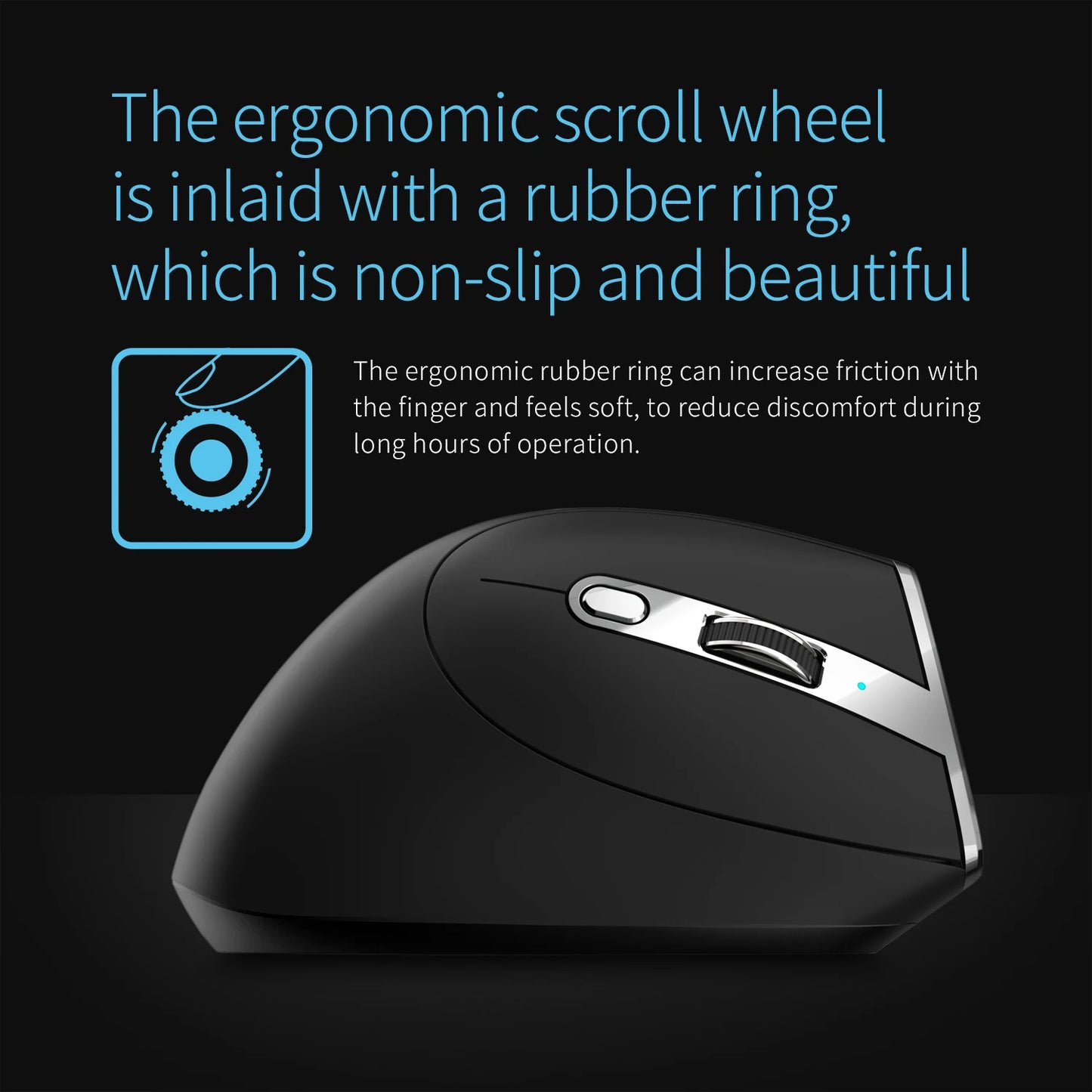 ZELOTES F36 Vertical Wireless Mouse Bluetooth Ergonomic Mouse, Rechargeable 2.4G Wireless Gaming Mouse, 2400 DPI Programmable Mouse for Laptop & PC